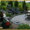 Landscape installation, Blaine, MN – Paver patio, trap rock water feature, and natural stone wall