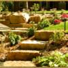 Landscaping installation, Minnetonka, MN – Perennial boarder bed with limestone outcroppings