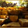 Retaining wall, Deephaven, MN – Limestone outcroppings with staircase stones